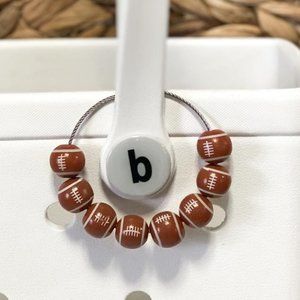 Football Beaded Sports Bogg Bag Charm Keychain